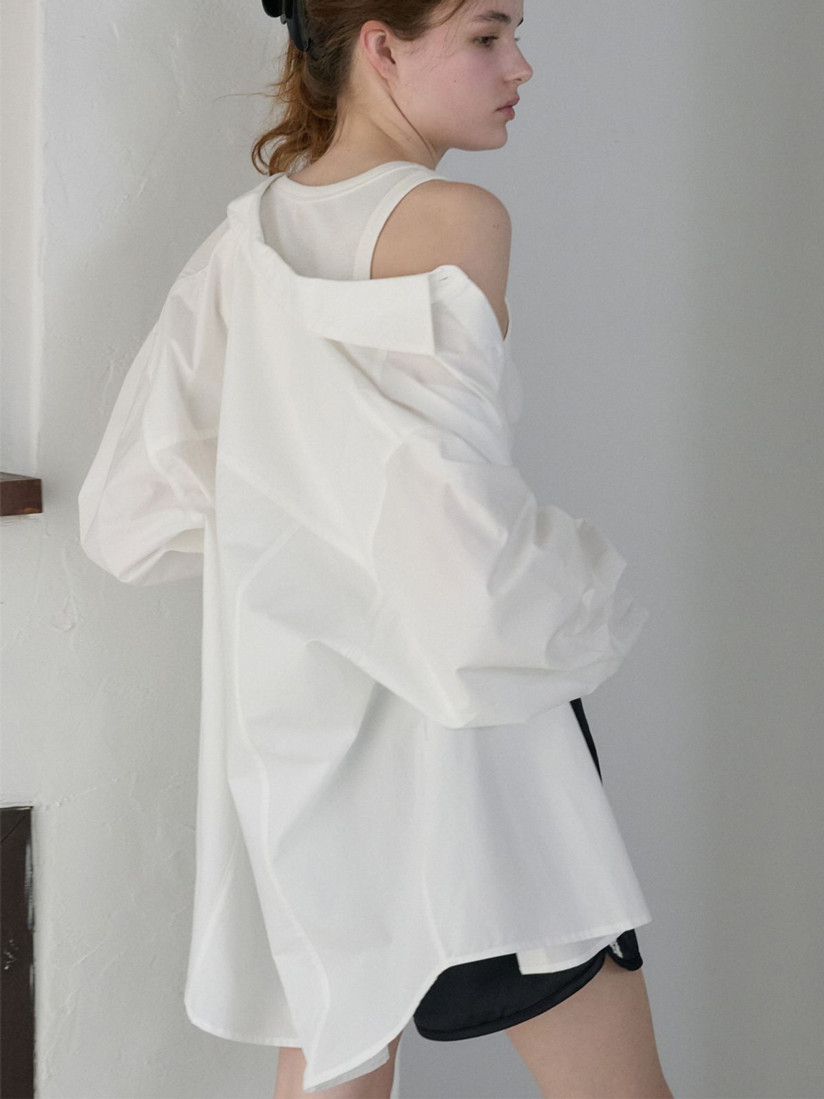 엘씨브이(LCVE) CLASSIC OVER-FIT LOGO SHIRT_WHITE