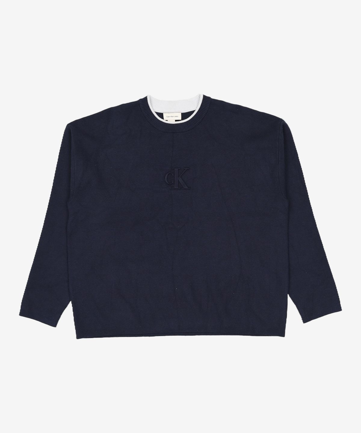 캘빈클라인 진(CALVIN KLEIN JEANS) 남성 엠보스드 로고 크루넥 스웨터 4RD300G CEF M