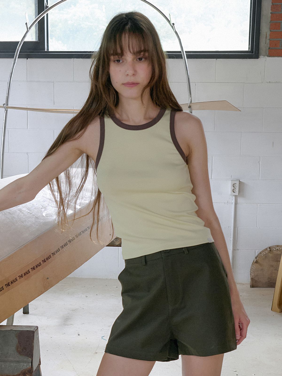엘씨브이(LCVE) COLOR BLOCK TANK TOP_YELLOW