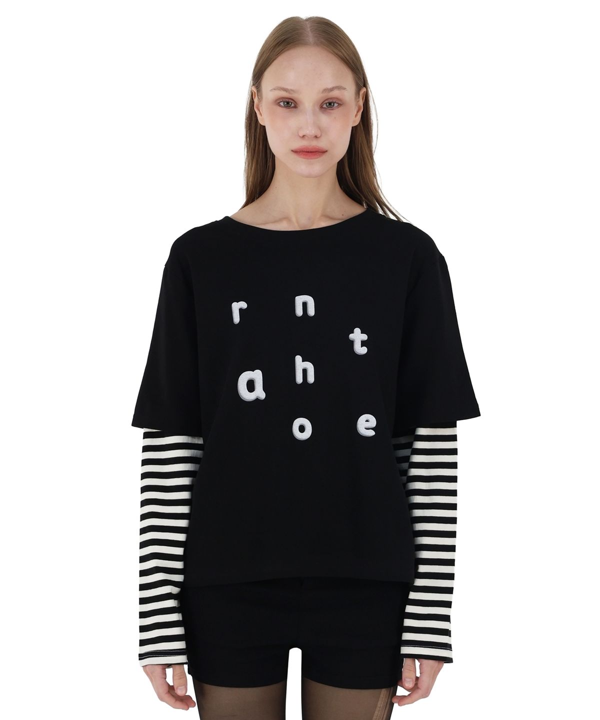 언어더컬러(ANOTHER COLOR) Pop Graphic Layered TEE (BLACK)