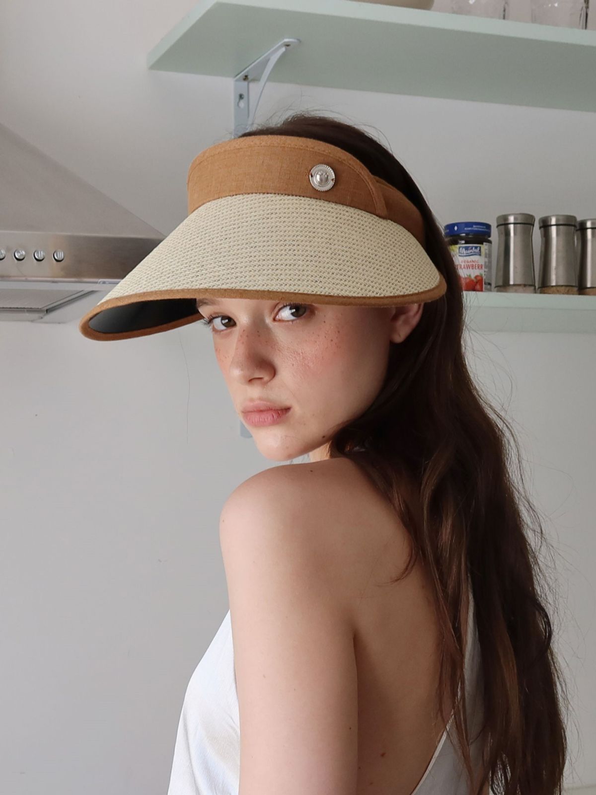시오르(SIEOR) Colette Sun Visor Hat_brown beige
