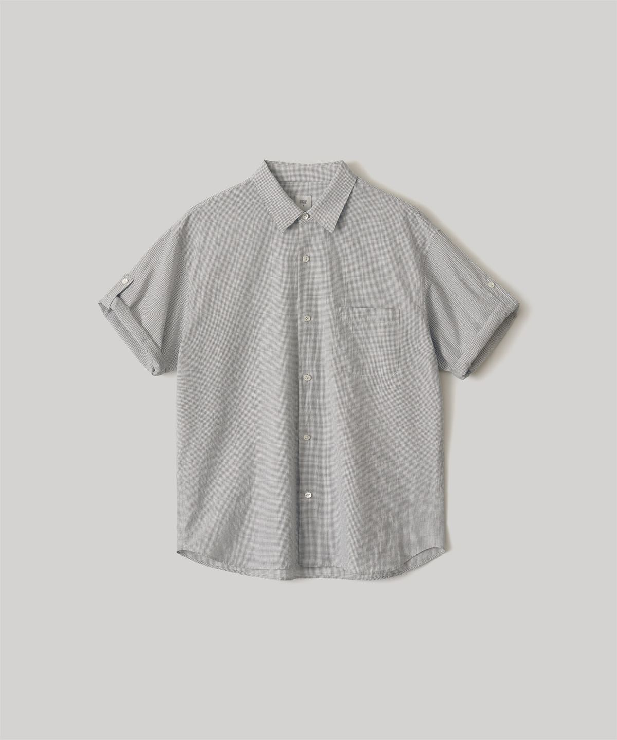 어나더 오피스(ANOTHER OFFICE) River Roll-Up Shirt (White-Navy Check)