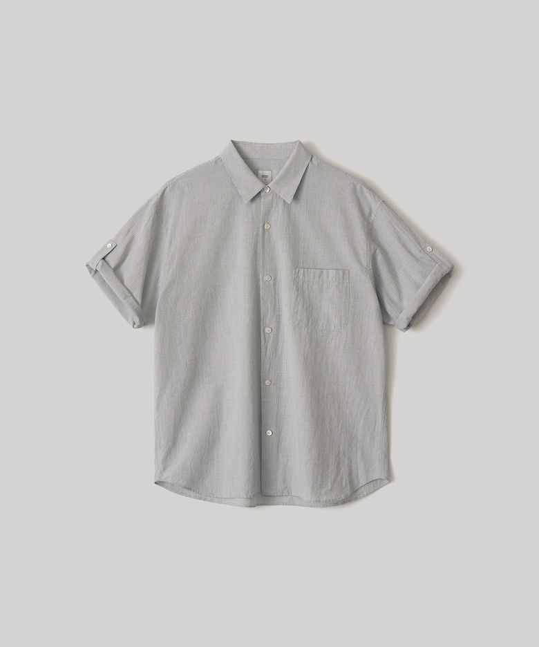River Roll-Up Shirt (White-Navy Check)