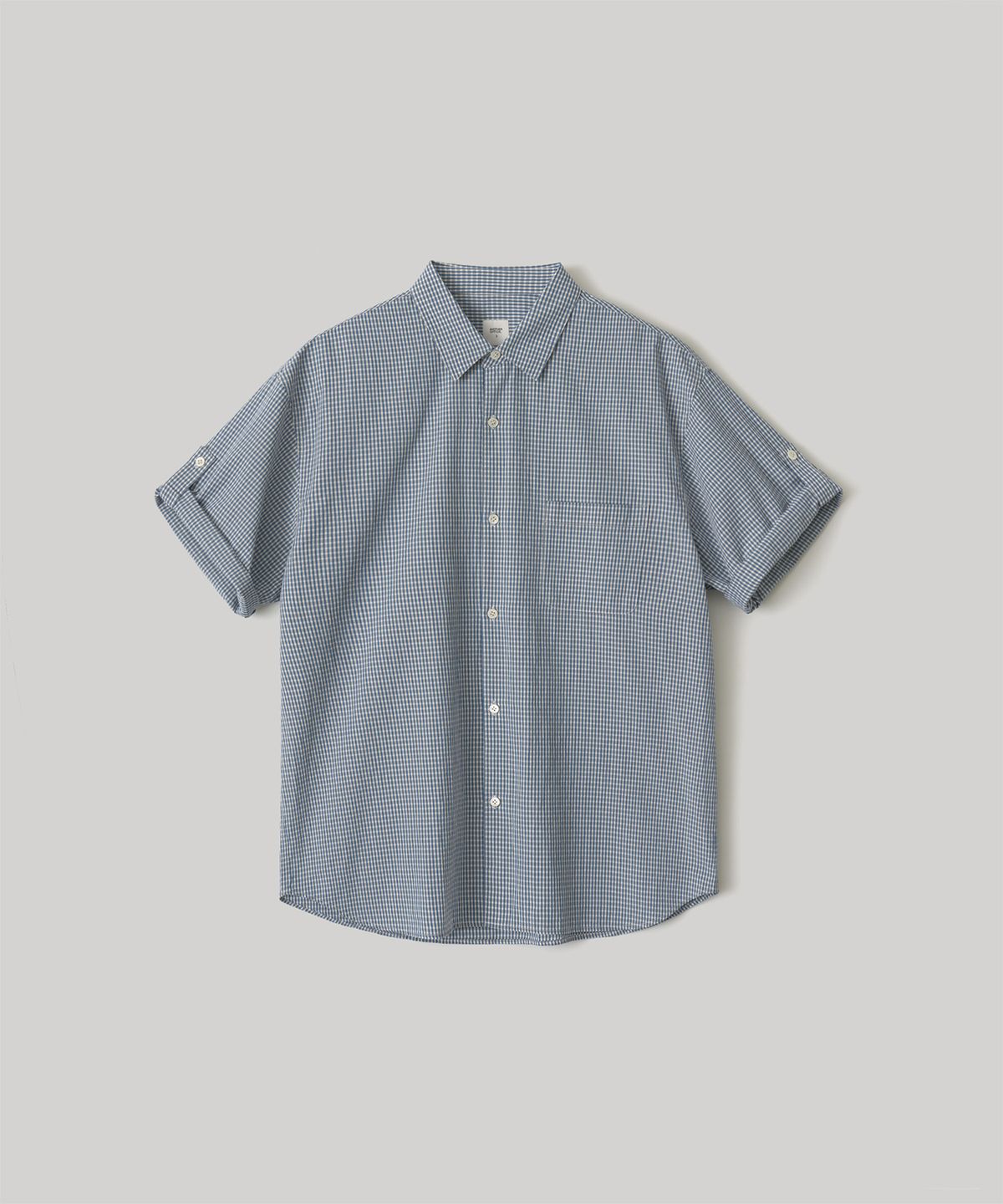 어나더 오피스(ANOTHER OFFICE) River Roll-Up Shirt (Gray-Blue Check)