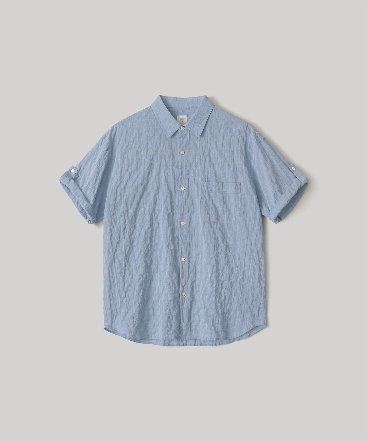 어나더 오피스(ANOTHER OFFICE) River Roll-Up Shirt (Blue Grid)