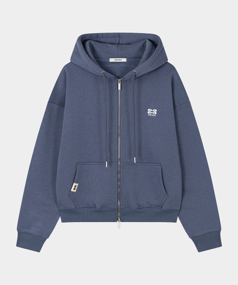 Downtown Over Hoodie Zip-up (Ash Blue)
