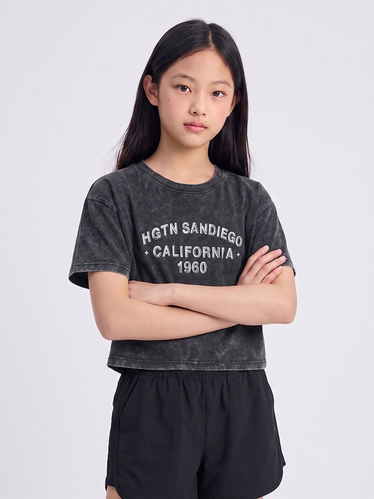 행텐 틴즈(HANGTEN TEENS) 틴즈 여아 피그먼트 그래픽 반팔 티셔츠_044(14580-131-601-31)
