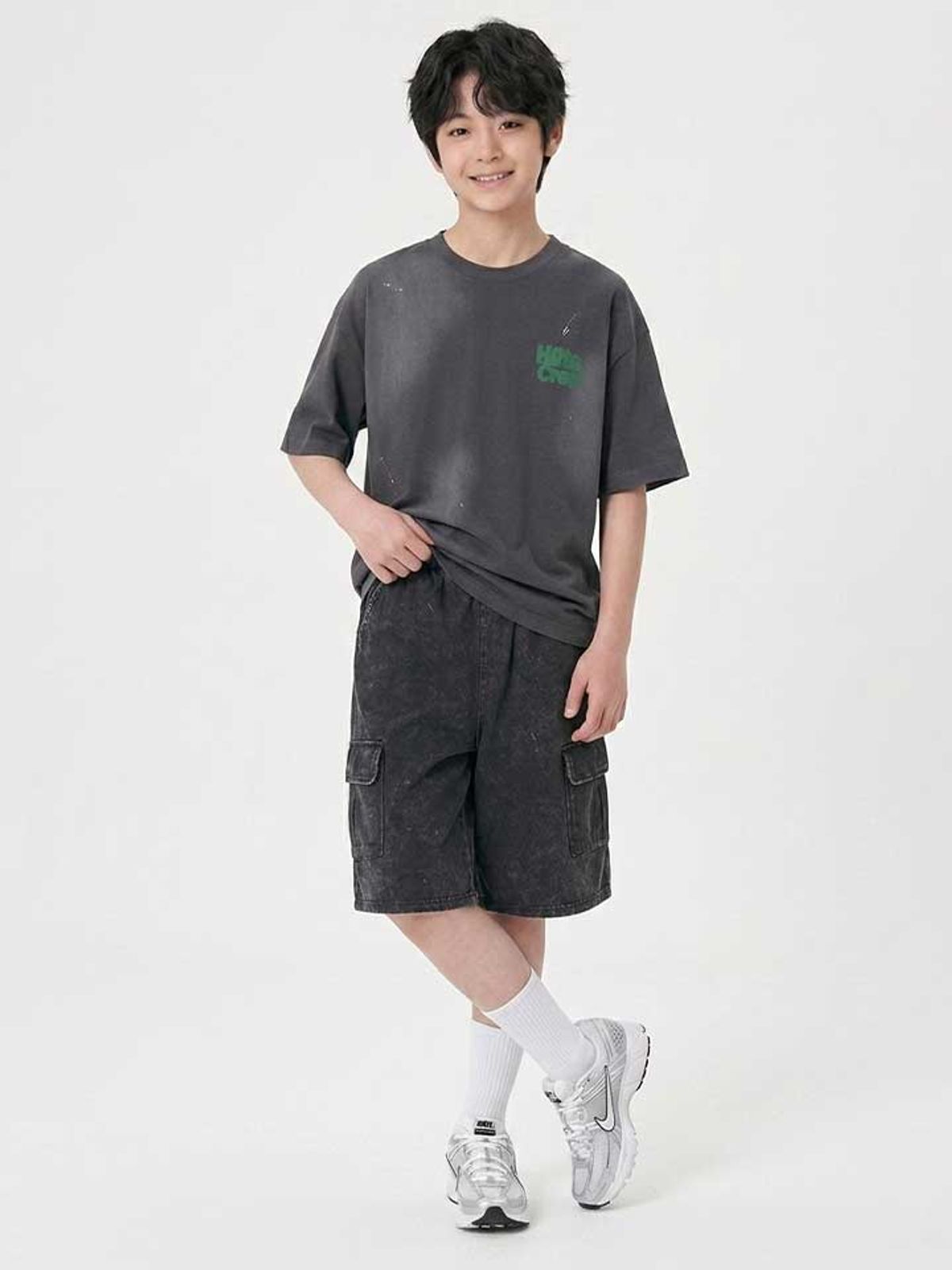 행텐 틴즈(HANGTEN TEENS) 틴즈 피그먼트 카고 6부 버뮤다 팬츠_044(14580-037-601-31)