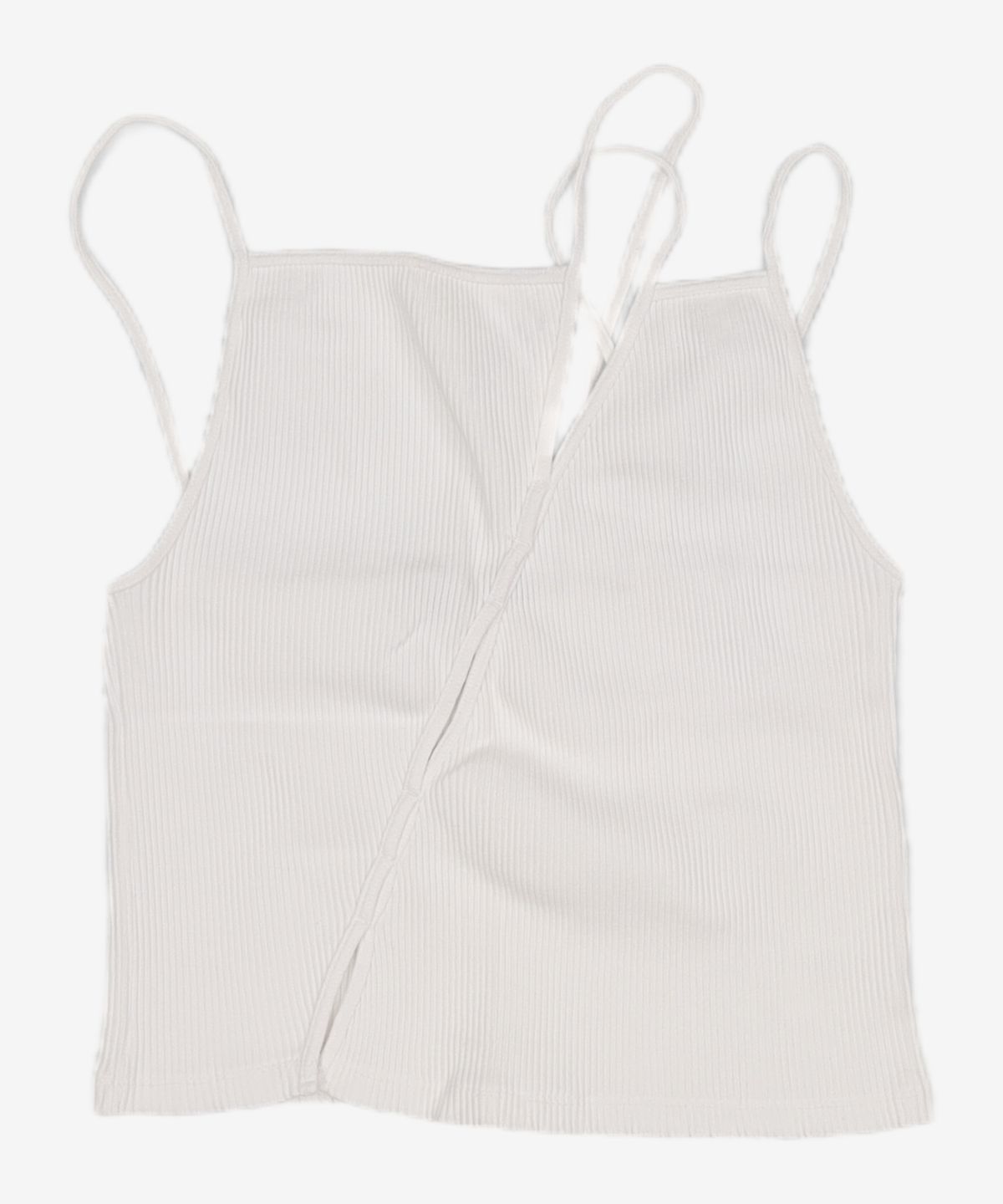 다이애그널(DIAGONAL) SLIT RIBBED SLEEVELESS TOP (dark grey) FREE