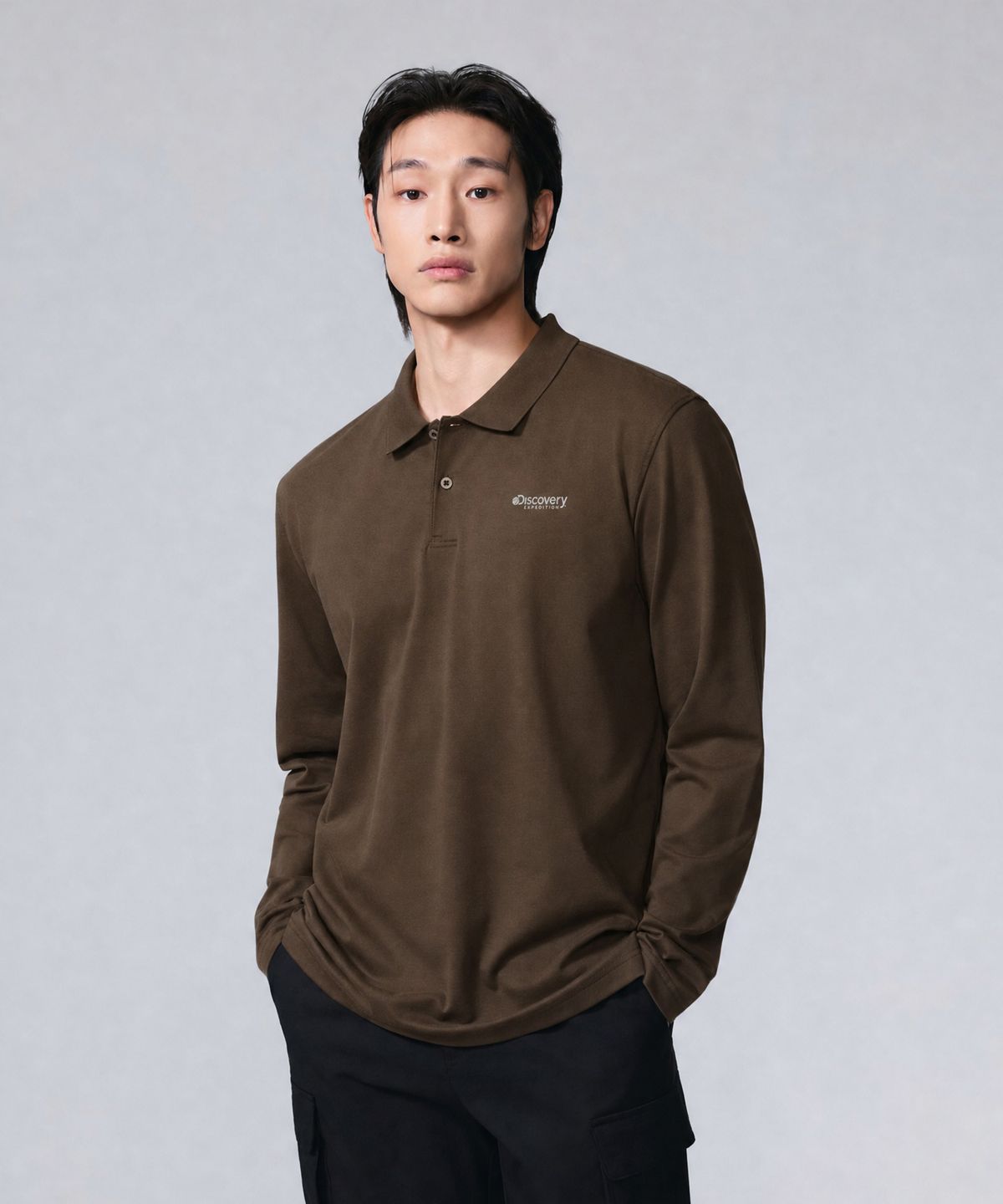 디스커버리 익스페디션(DISCOVERY EXPEDITION) 남성 테드 긴팔 카라티 (Brown)