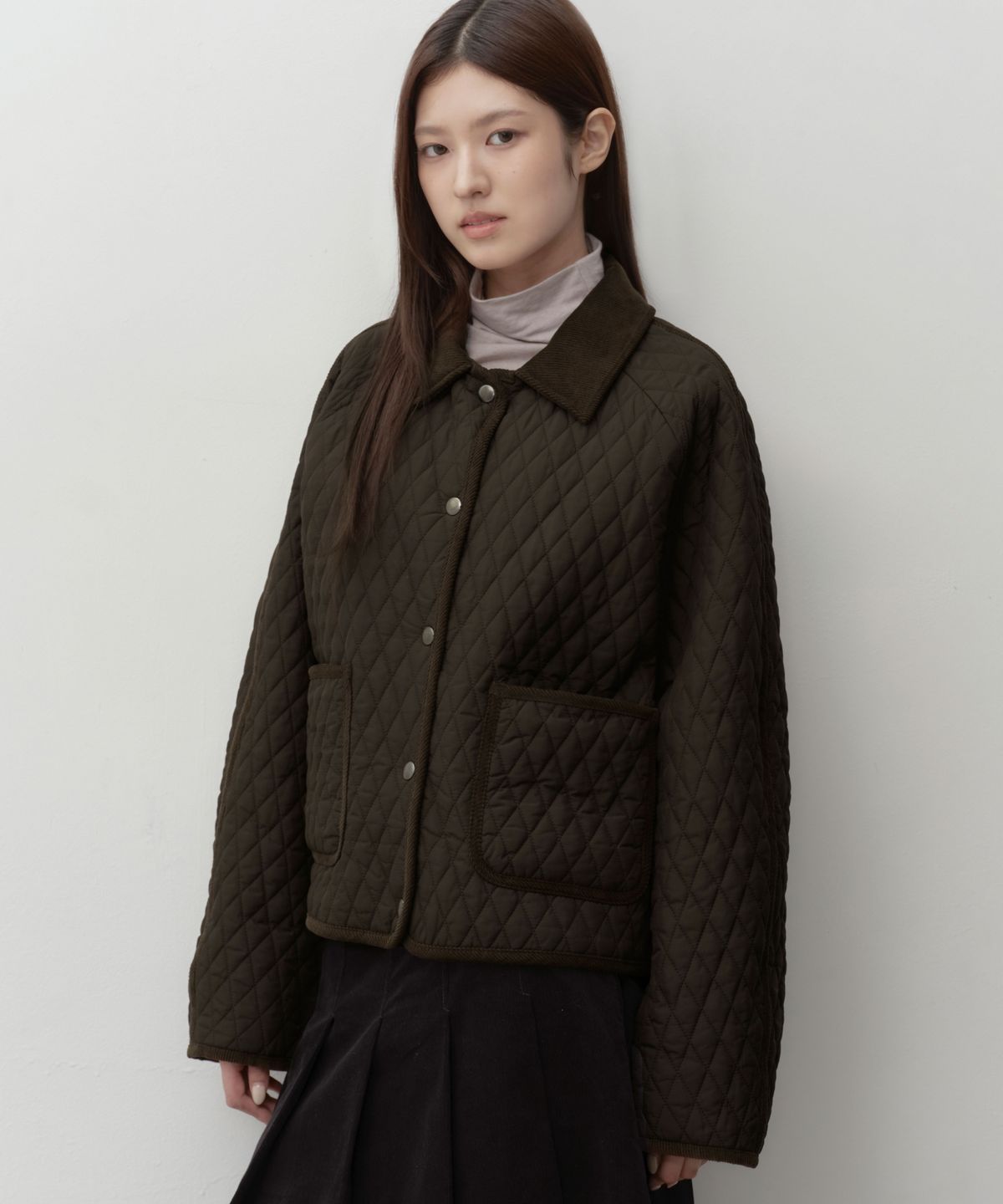 무신사 스탠다드 우먼(MUSINSA STANDARD WOMAN) 우먼즈 다이아몬드 퀼티드 재킷 [브라운]