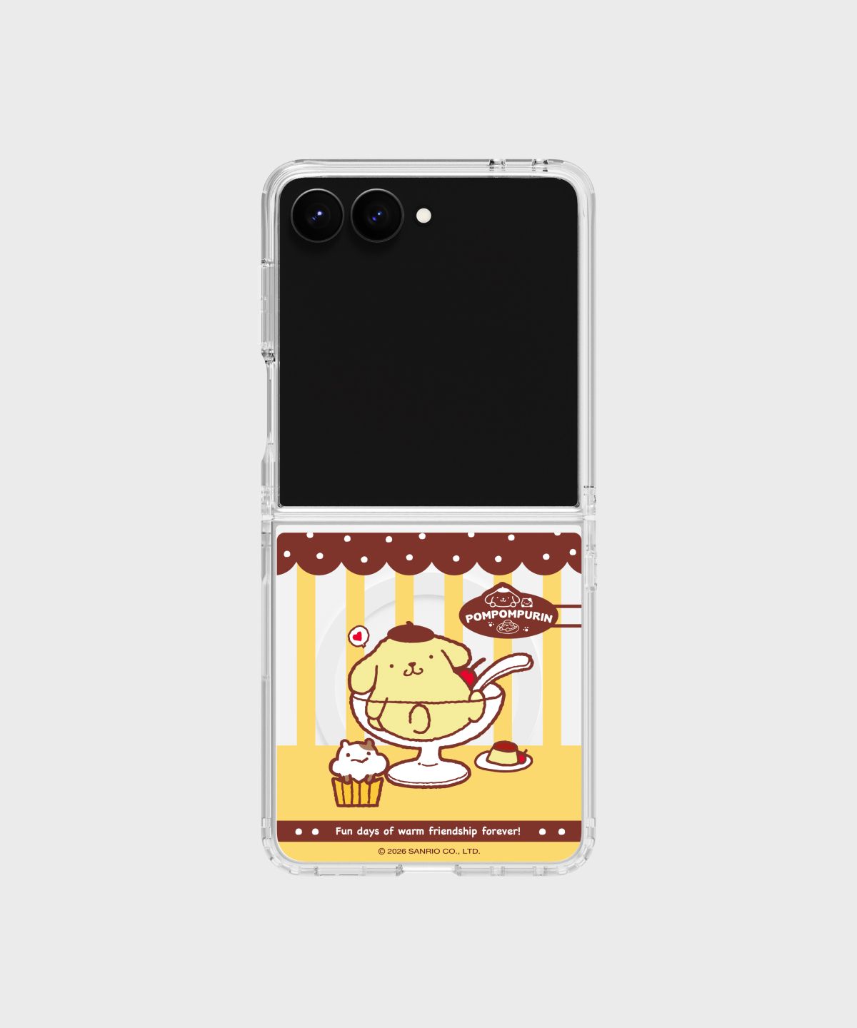 에스엘비에스(SLBS) 폼폼푸린 카페 스타일 클리어 마그넷 케이스 for Galaxy Z Flip8