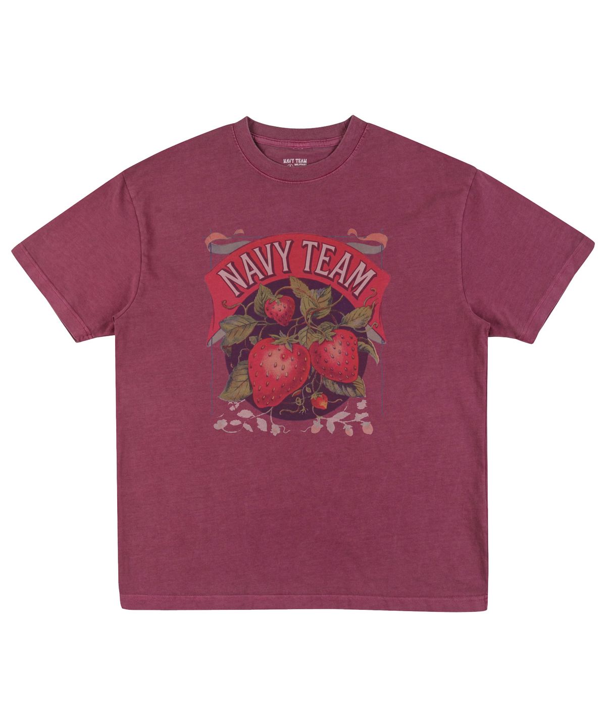 네이비팀(NAVYTEAM) Strawberry 피그먼트 반팔 티셔츠(4color)
