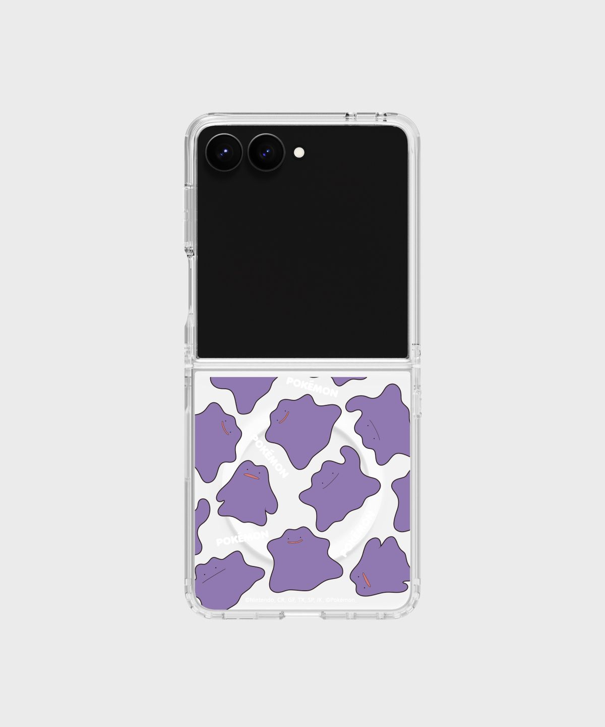 에스엘비에스(SLBS) 메타몽 패턴 모노라인 클리어 마그넷 케이스 for Galaxy Z Flip8