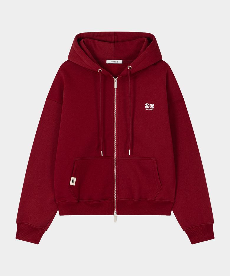 Downtown Over Hoodie Zip-up (Burgundy)
