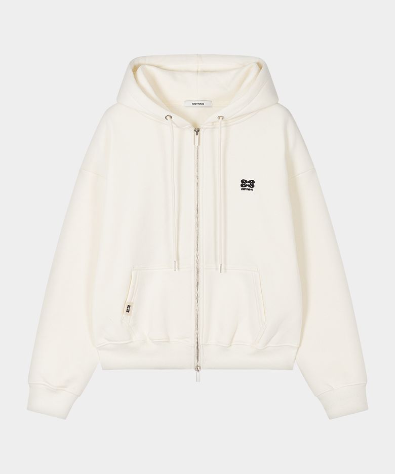 Downtown Over Hoodie Zip-up (Ivory)