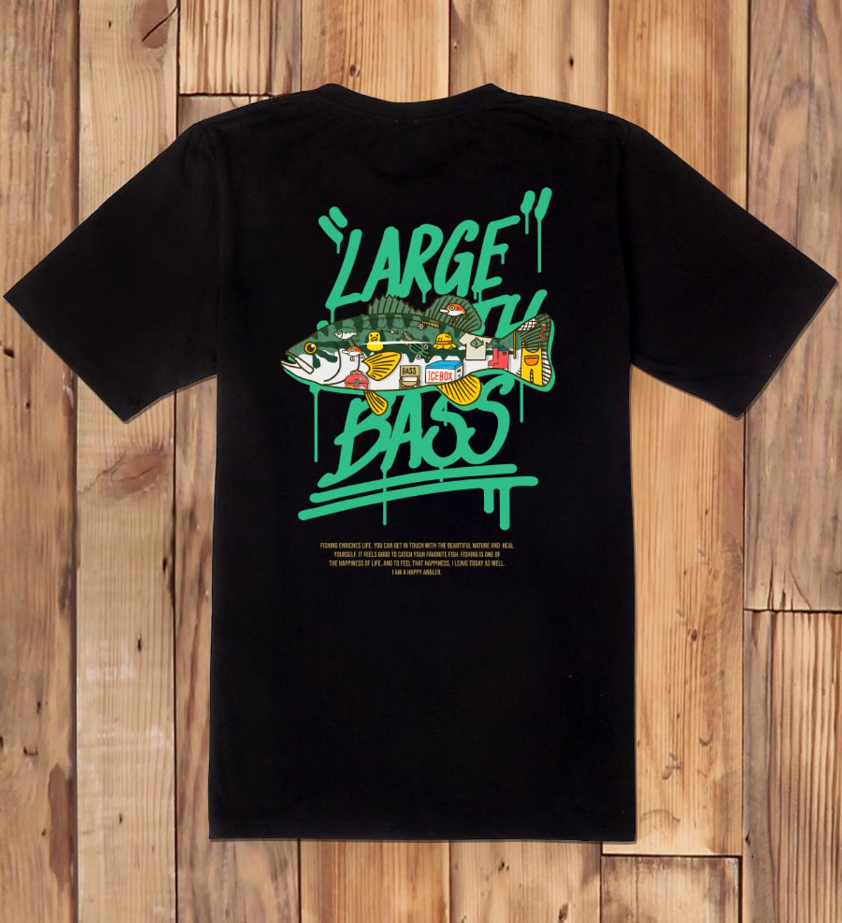 돌돌(DOLDOL) FICO-tshirts-397 큰입 배스 피코앵글러 낚시 브랜드 디자인 티셔츠 반팔티