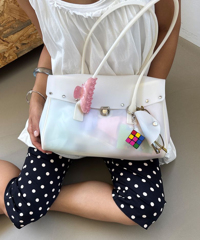 [선글라스 백참 증정]STUD JELLY SHOULDER BAG(BURRATA)