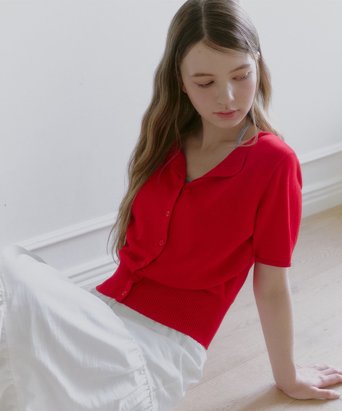 미케네(MICANE) 슬로언 오픈 카라 가디건