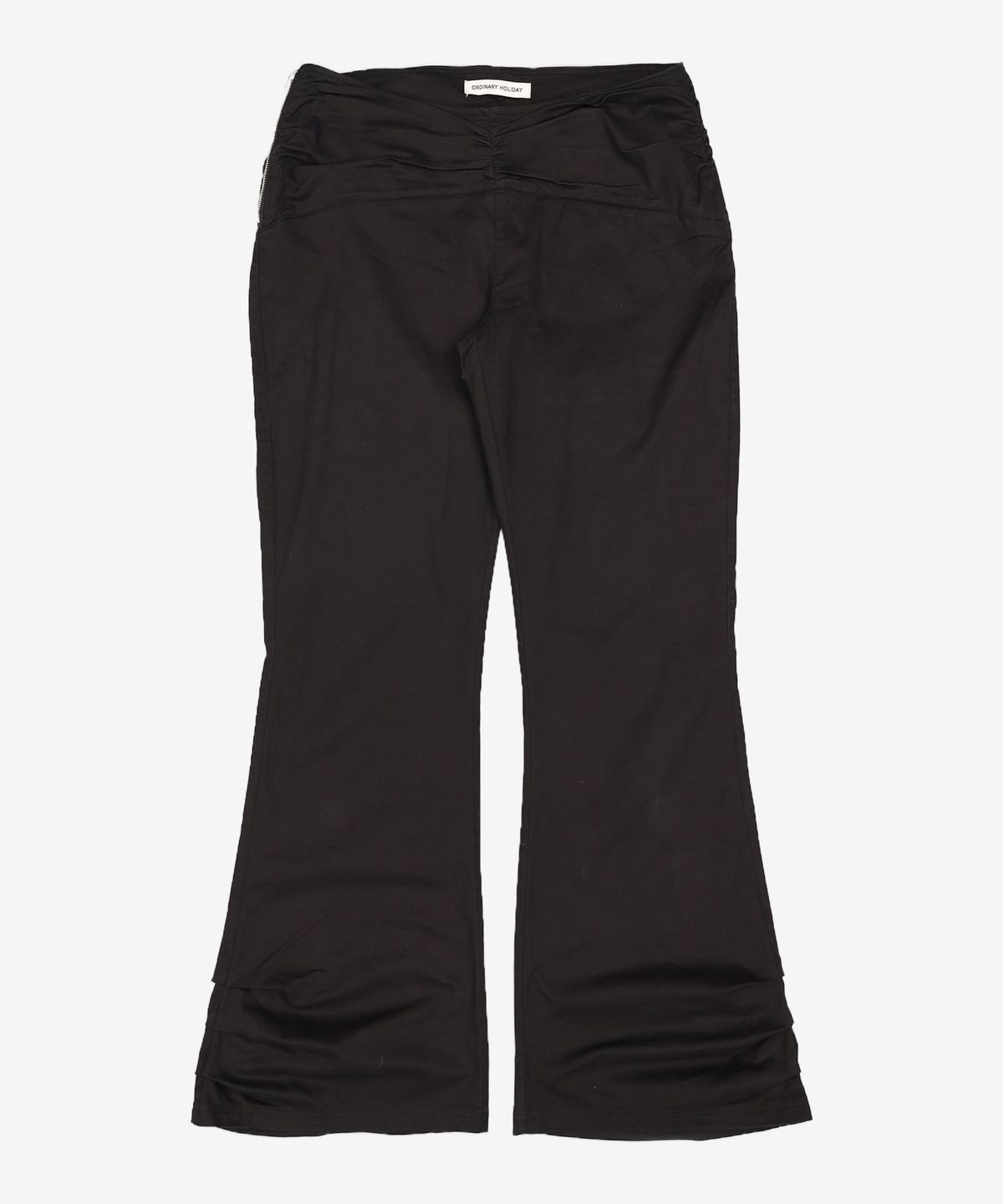 오디너리 홀리데이(ORDINARY HOLIDAY) SHIRRING WAIST BOOTCUT PANTS [BLACK] OMM