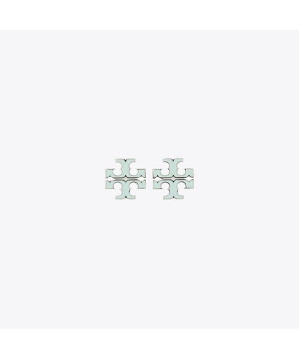 토리버치(TORYBURCH) 스몰 아이콘 에나멜 스터드 이어링 - 토리 실버/민트
