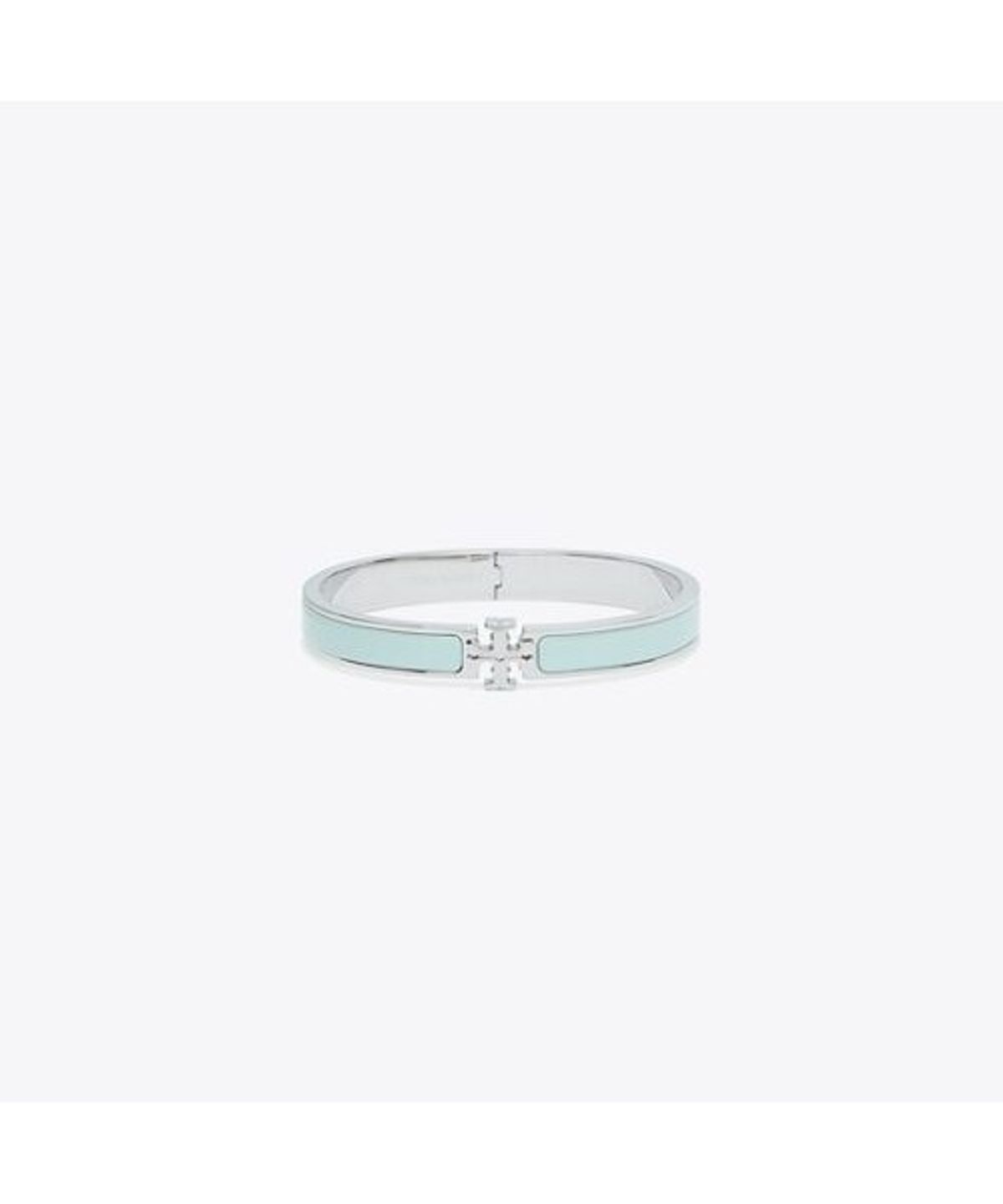 토리버치(TORYBURCH) 미디엄 아이콘 에나멜 브레이슬릿 - 토리 실버/라이트 그린