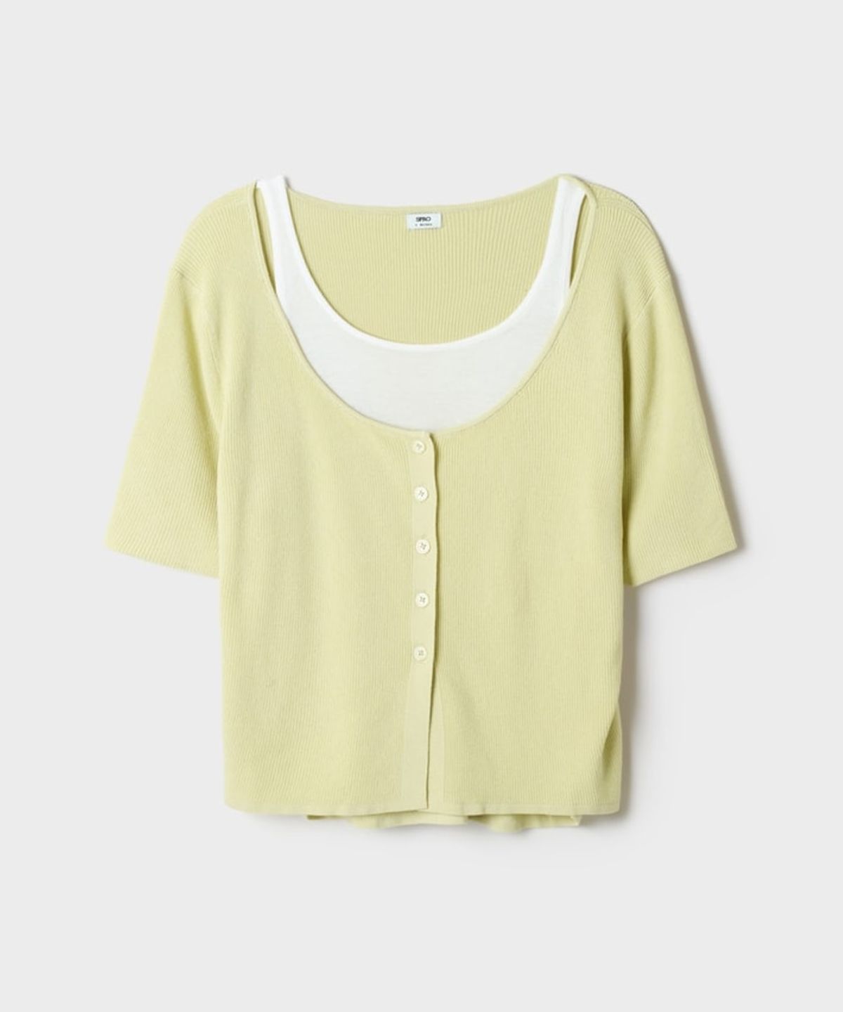 스파오(SPAO) [COOL] 레이어드 반팔 카디건 (RE)_SPCKG37G03