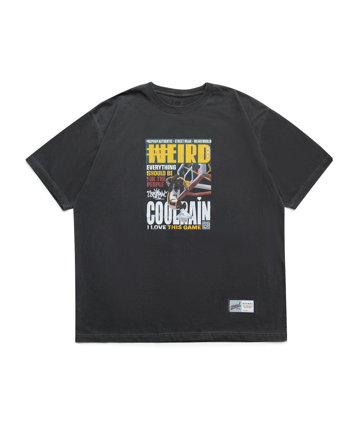 위얼드월드(WEIRDWORLD) COOLRAIN X WEIRD WORLD 아트토이 매거진 티셔츠 CHACOAL