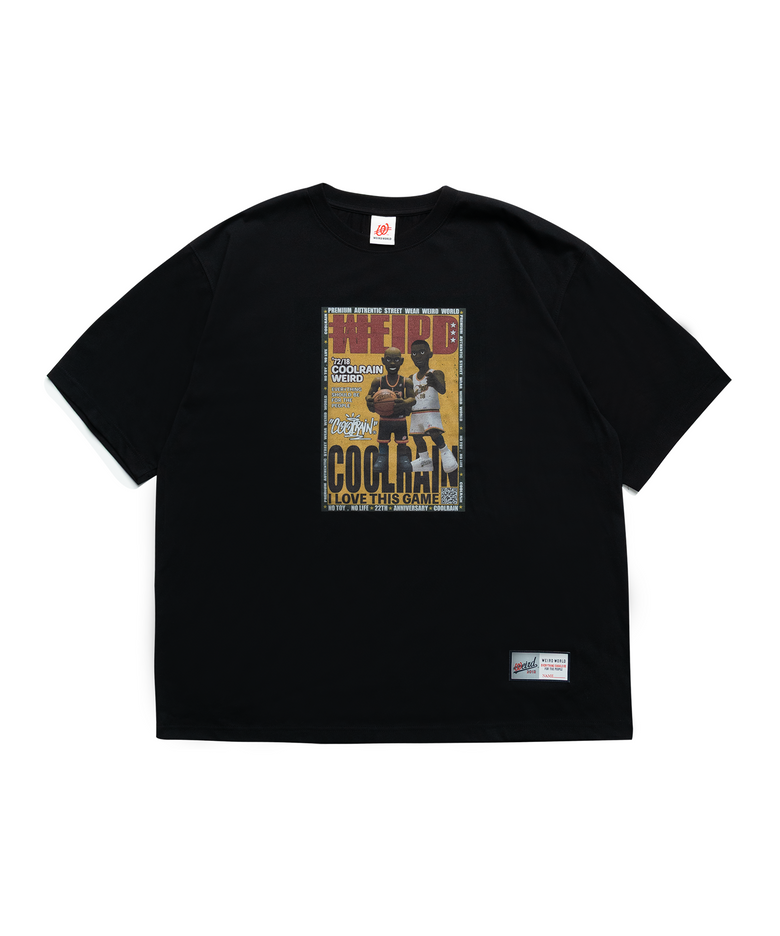 COOLRAIN X WEIRD WORLD 아트토이 매거진 티셔츠 BLACK