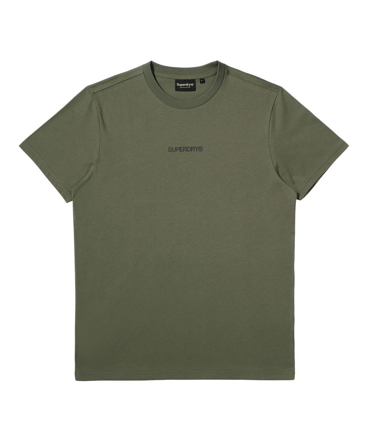 슈퍼드라이(SUPERDRY) 센터 로고 티셔츠 카키 SDUISCP66KHK