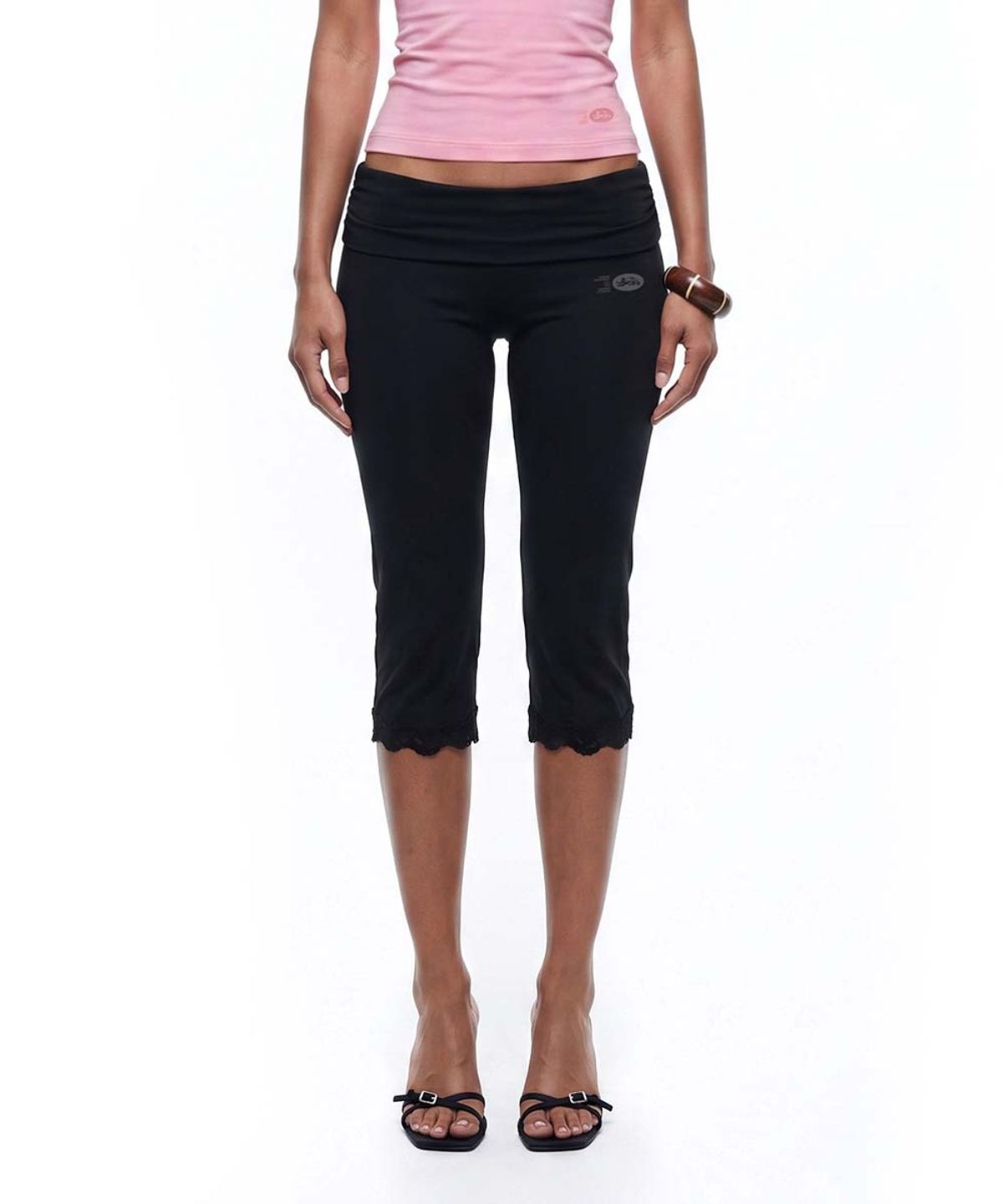 배드블러드(BADBLOOD) Everyday Lace Capri Pants - Black