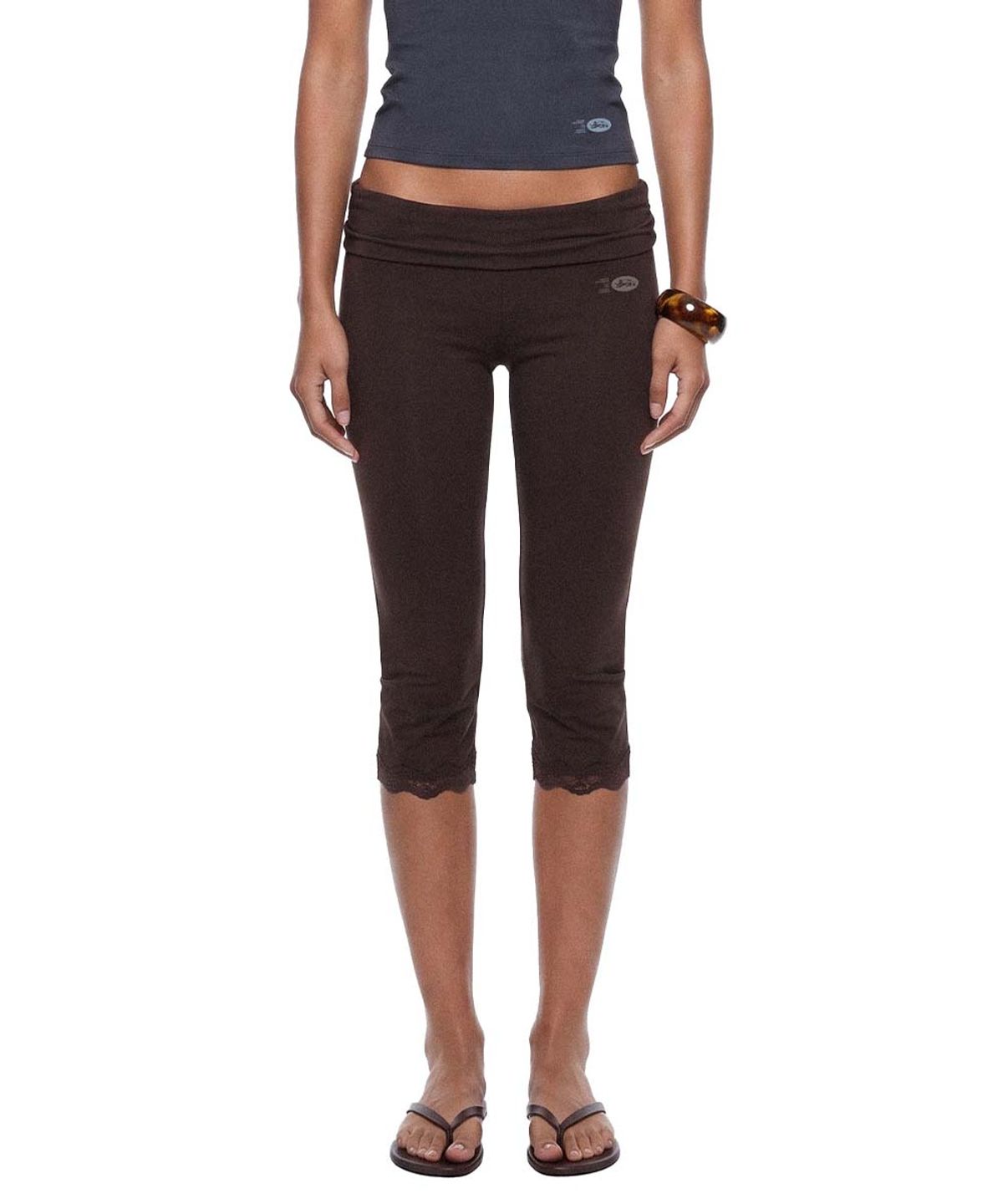 배드블러드(BADBLOOD) Everyday Lace Capri Pants - Brown