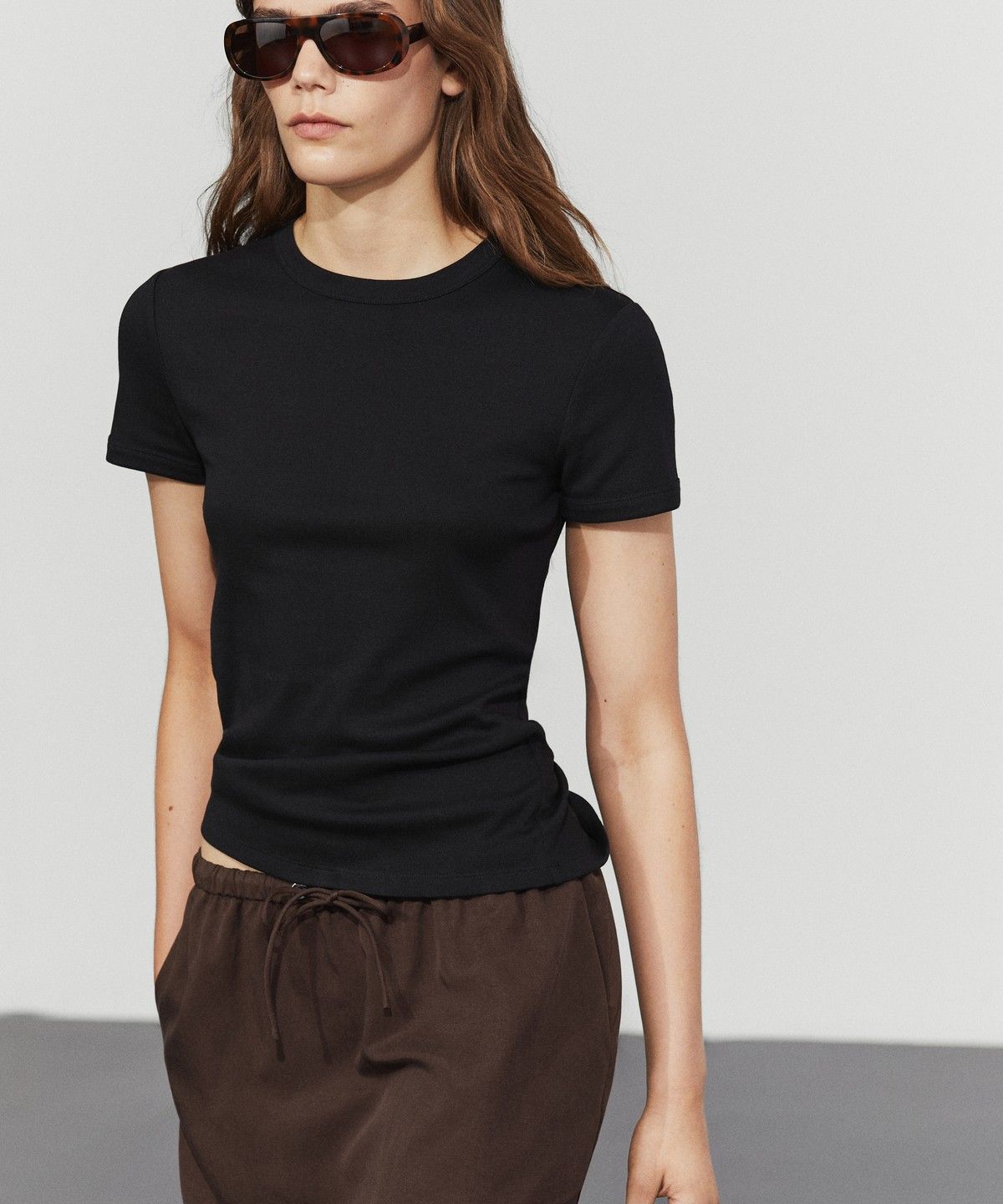 마시모두띠(MASSIMO DUTTI) 엘라스틱 미디 스커트
