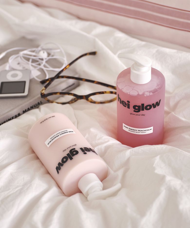 핑크 에너지 피치캄 배리어 바디워시&바디로션 세트 450ml+450ml