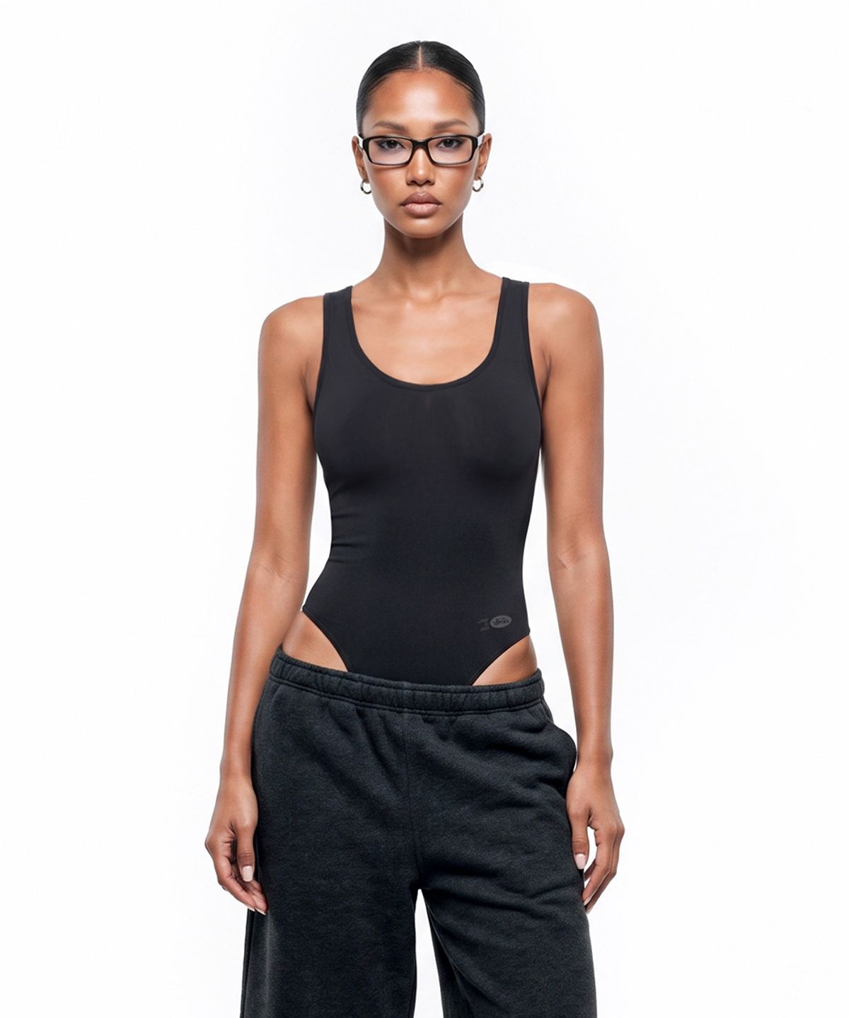 배드블러드(BADBLOOD) Everyday U-Neck Tank Bodysuit - Black