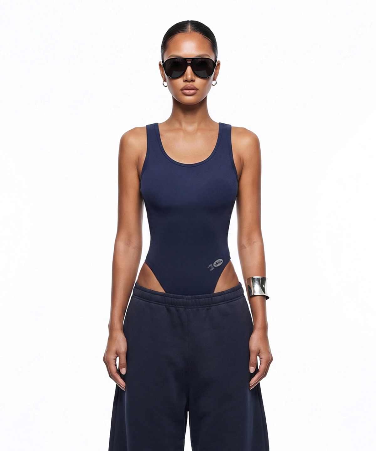 배드블러드(BADBLOOD) Everyday U-Neck Tank Bodysuit - Navy