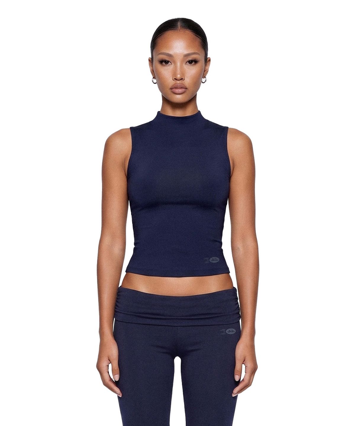 배드블러드(BADBLOOD) Everyday Mock-Neck Tank - Navy