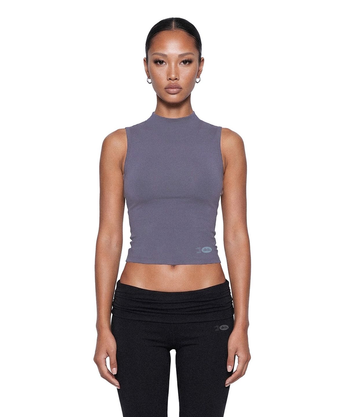 배드블러드(BADBLOOD) Everyday Mock-Neck Tank - Charcoal