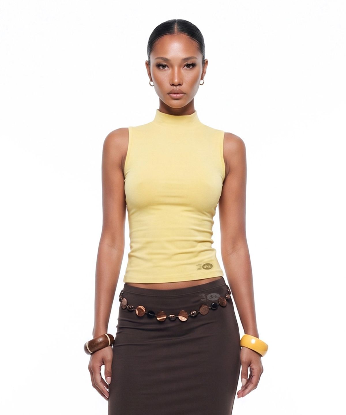 배드블러드(BADBLOOD) Everyday Mock-Neck Tank - Yellow
