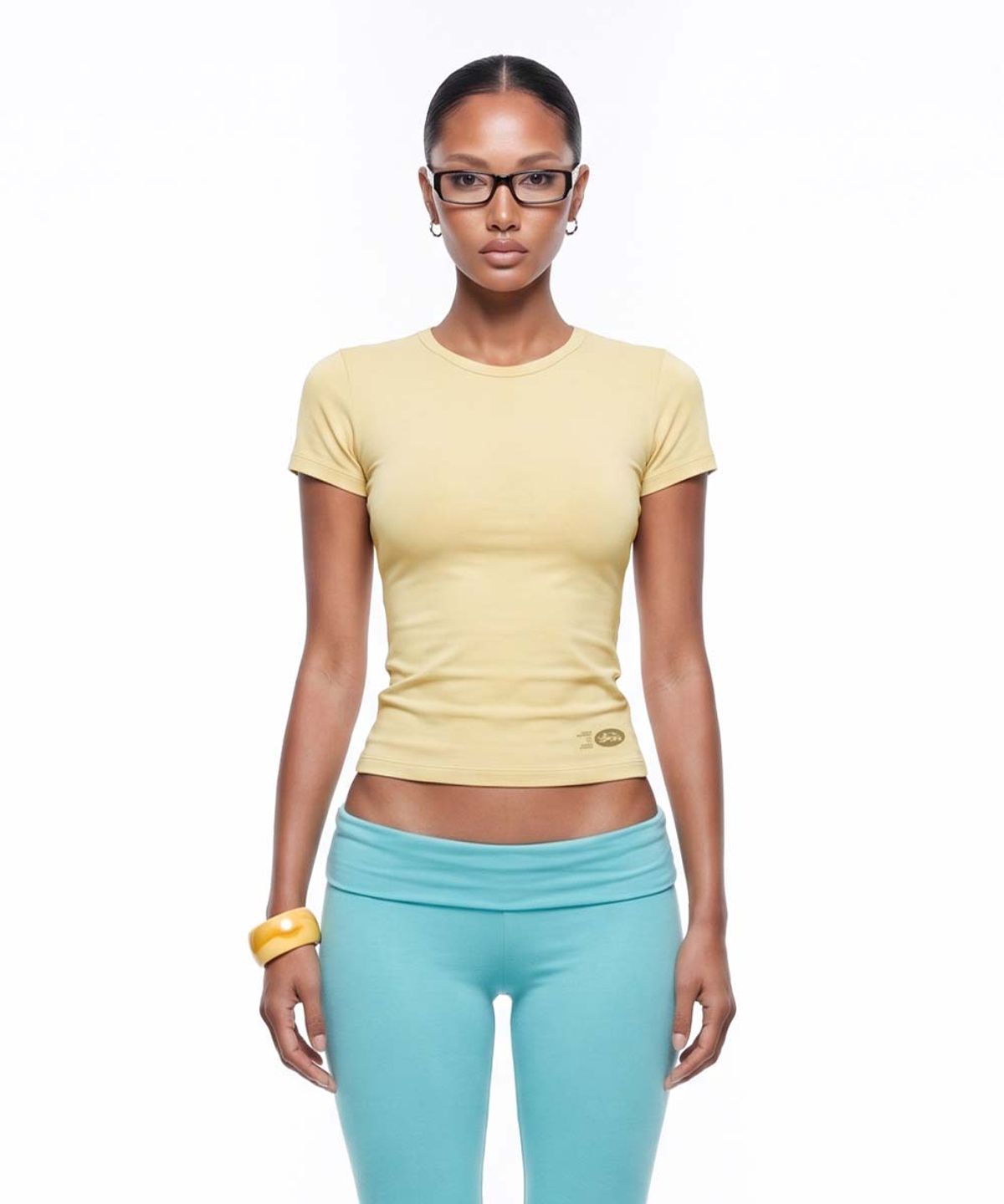 배드블러드(BADBLOOD) Everyday Crew Neck Short Sleeve T-Shirt - Yellow