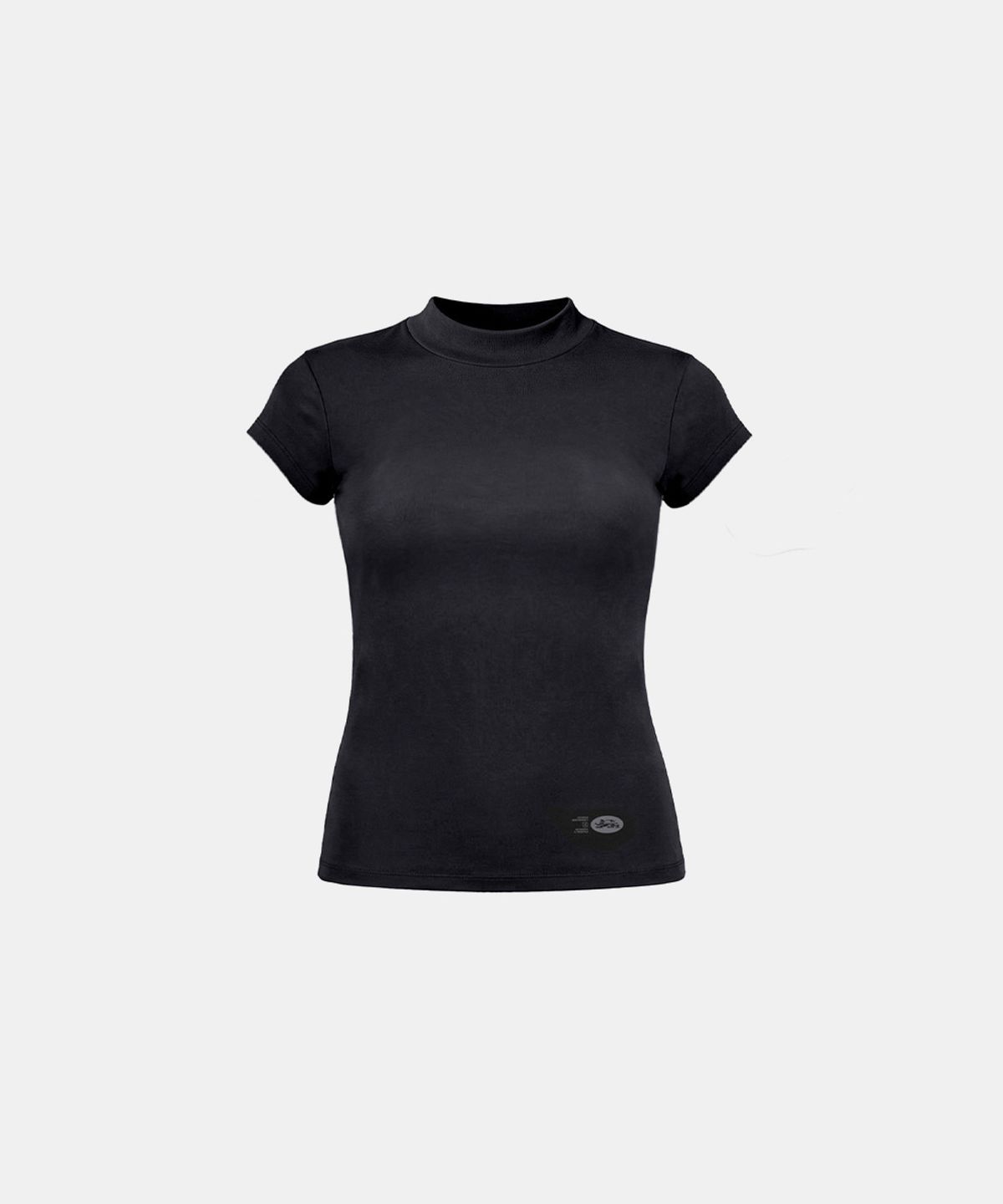 배드블러드(BADBLOOD) Everyday Mock-Neck Short Sleeve T-Shirt - Black
