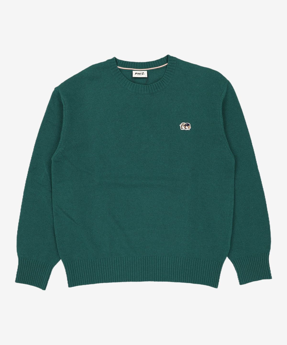 헤지스 피즈(HAZZYS PHIZ) [HAZZYS PHIZ] UNISEX 블랙 더블로고 와펜 크루넥니트 XL
