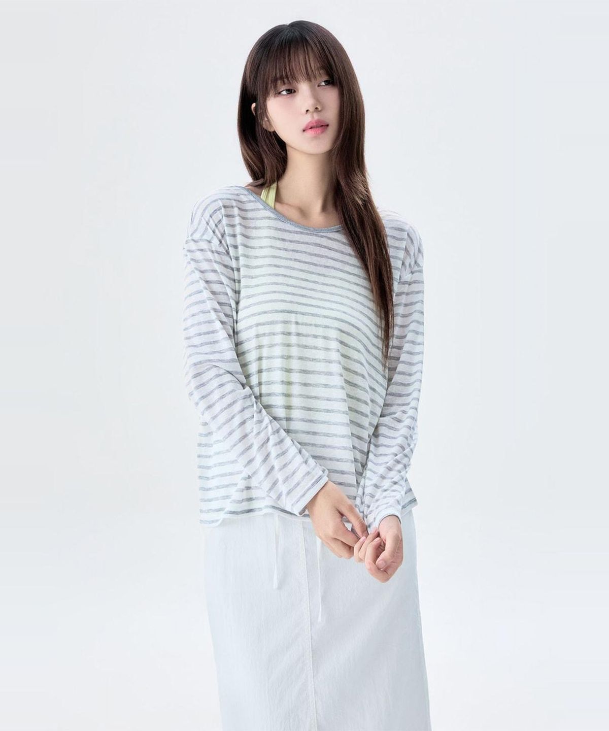 미쏘(MIXXO) 스트라이프 긴팔 티셔츠_MIWLWG90AA