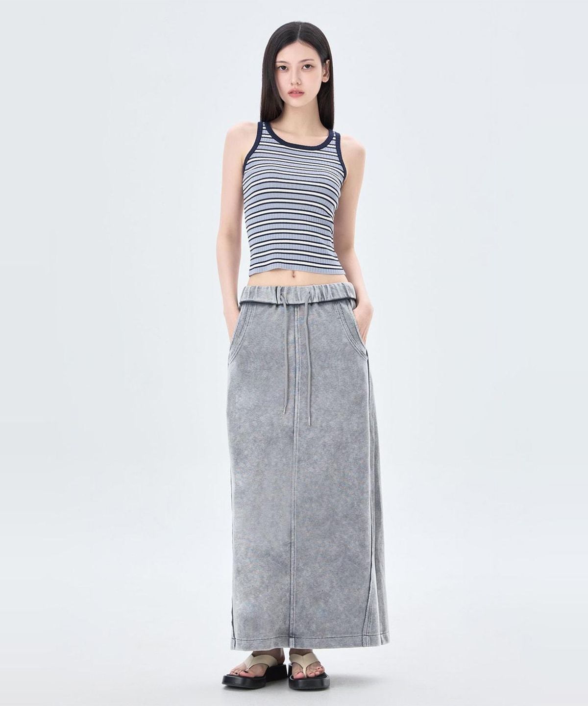 미쏘(MIXXO) 워싱 밴딩 스커트_MIWWMG93SS