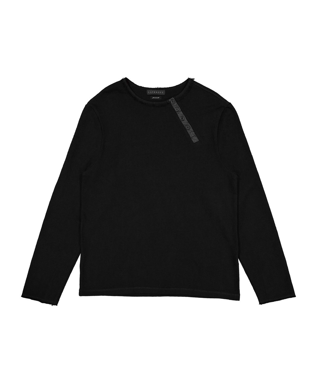 래크로프(LACKROPE) ASYMMETRIC LONG SLEEVE T-SHIRT - BLACK