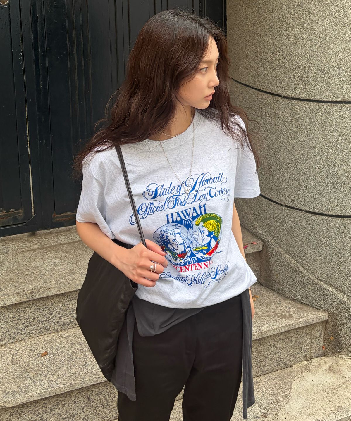 바니쉬먼트(VANISHMENT) Hawaii tee_light gray