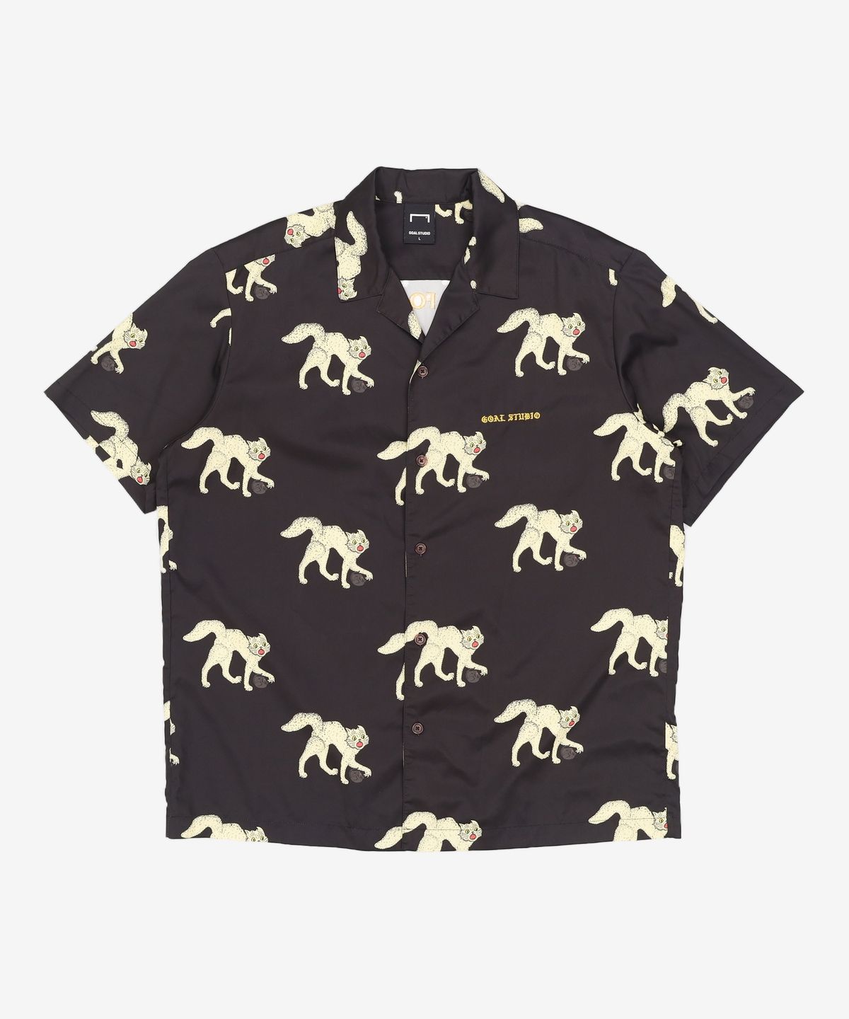 골스튜디오(GOALSTUDIO) MC ALL OVER PATTERN HALF SHIRTS - BLACK L