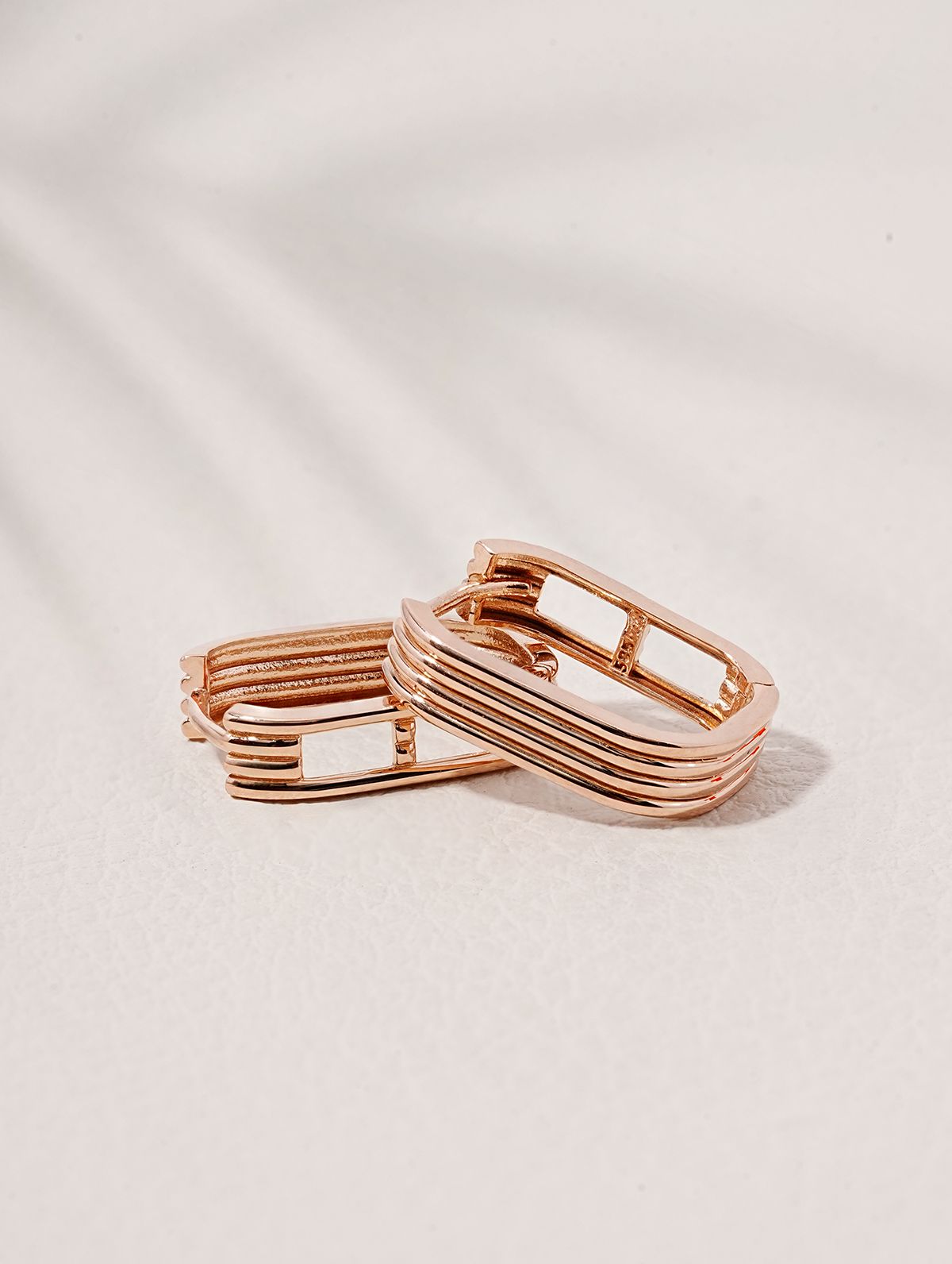 미니멀피어싱(MINIMALPIERCING) 14K 18K 레이어 스퀘어 원터치 링 귀걸이