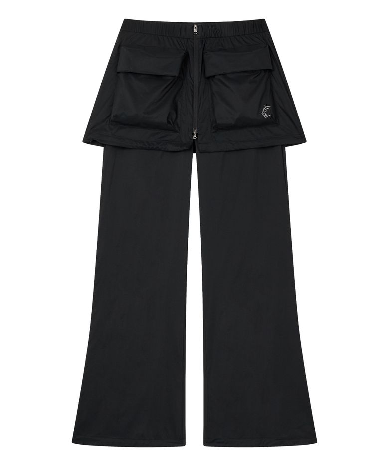 Side Ventile Wrap Skirt Pants