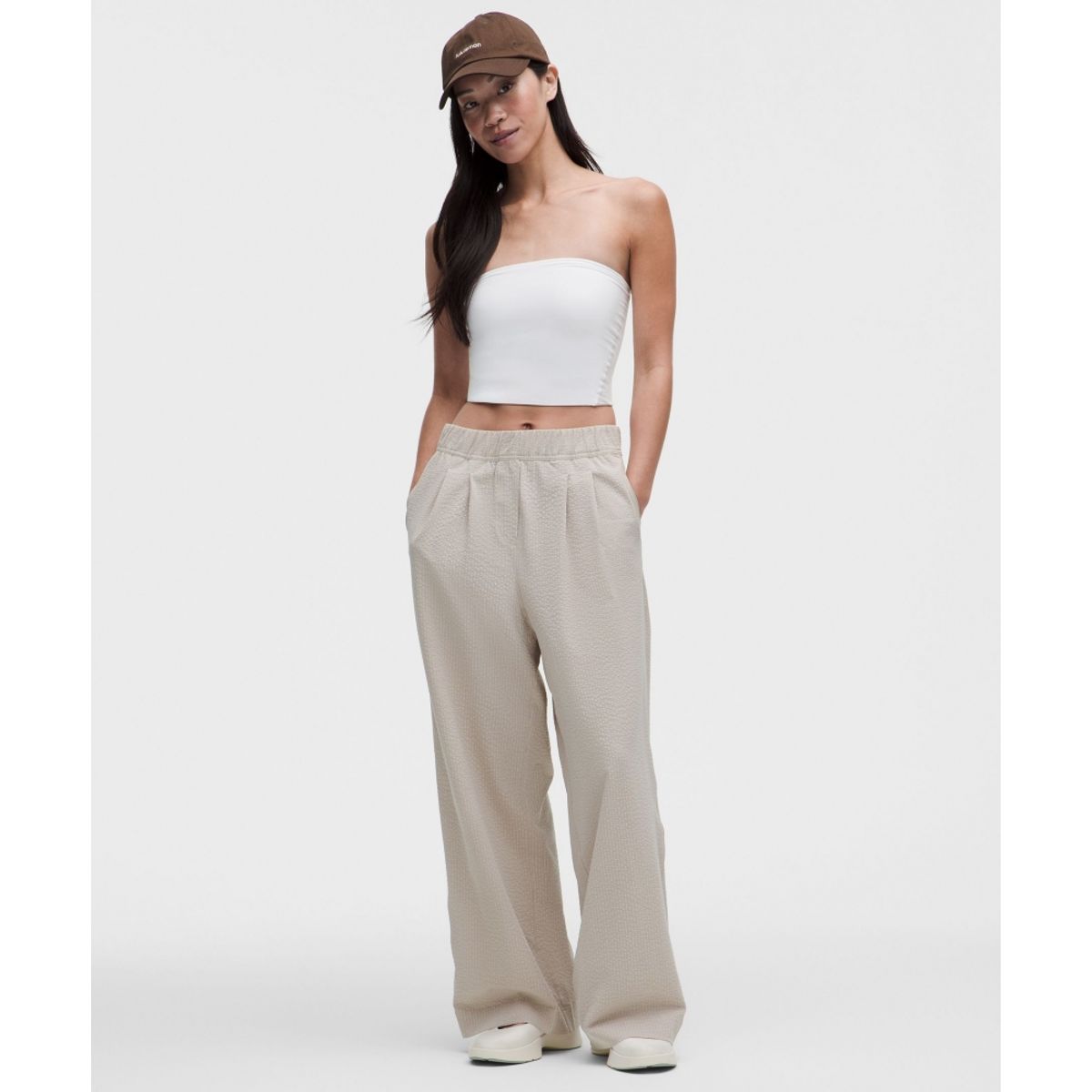 룰루레몬(LULULEMON) 시어서커 WovenAir 하이라이즈 플리티드 팬츠 *아시아 핏